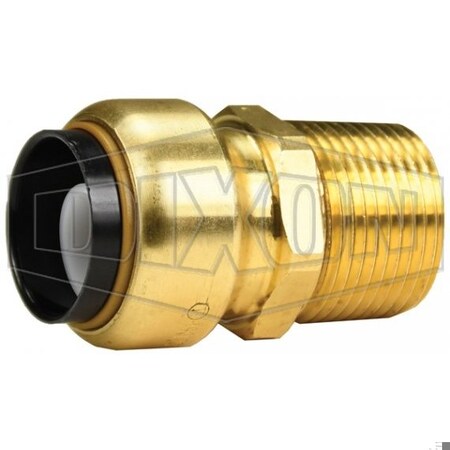 Dixon Sharkbite Push to Connect End Stop, 1/2 in Nominal, MNPT End Style, Brass, Domestic U120